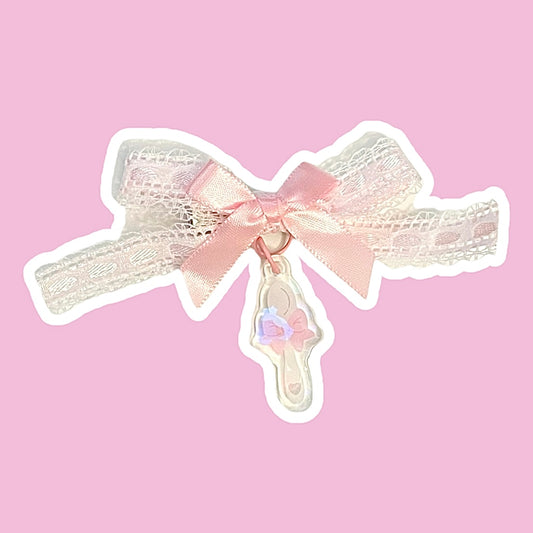 Pink Spoonie Double Bow Hair Clip