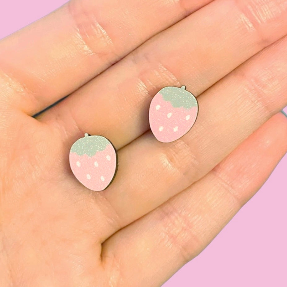 Strawberry Wooden Earrings