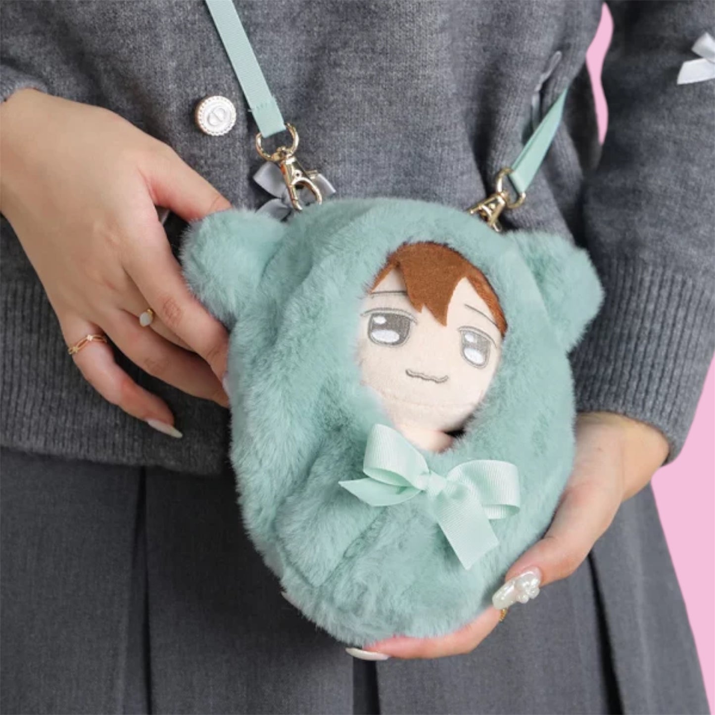 Oshikatsu Plushie Fluffy Pouch - Blue