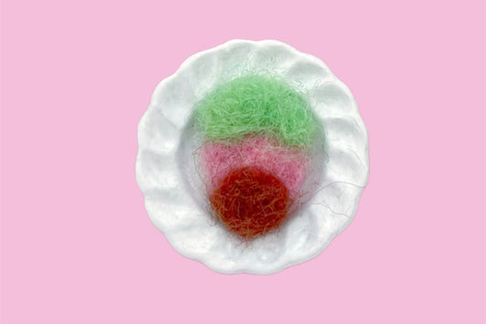 Needle Felted Dipped Chocolate Strawberry Plate Pin