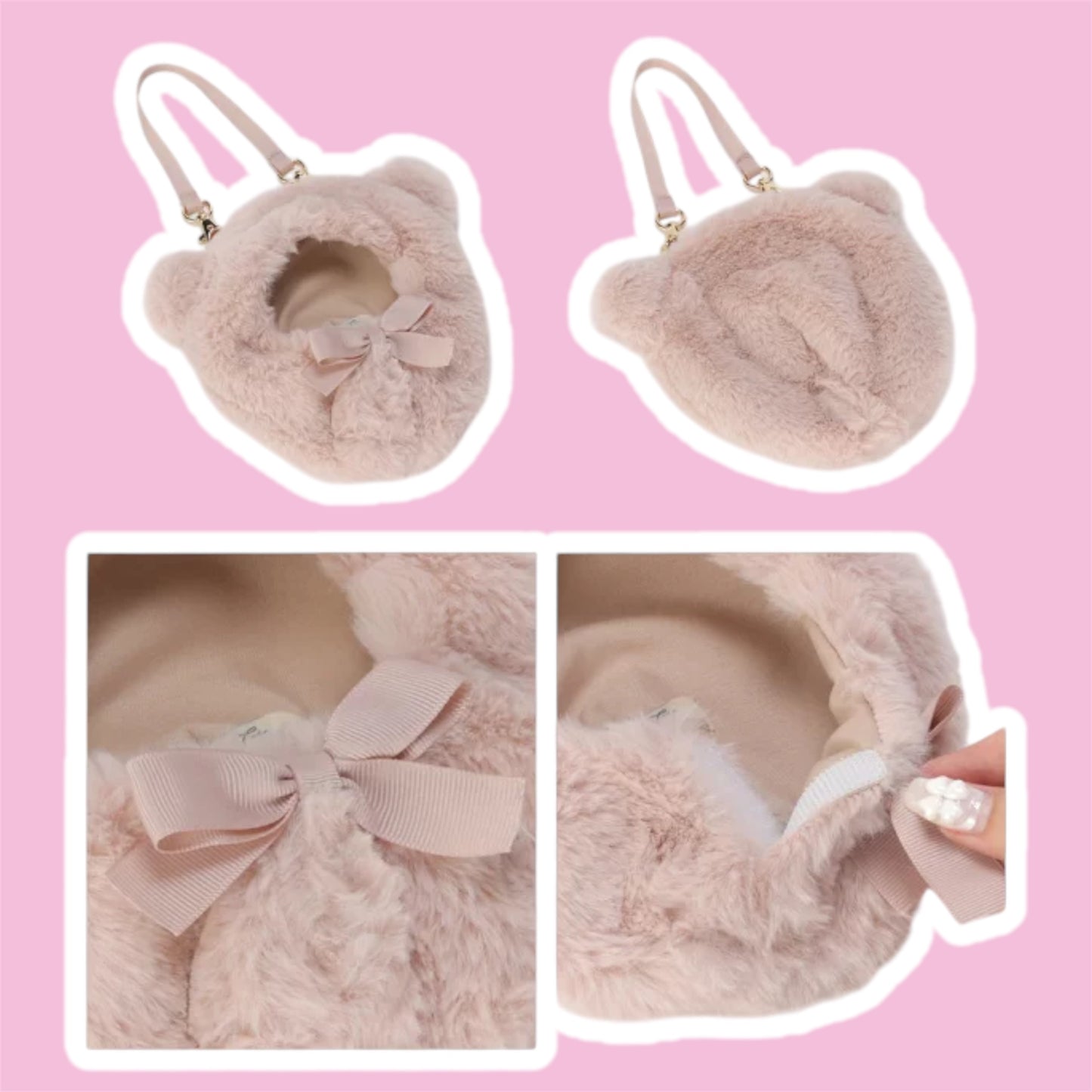 Oshikatsu Plushie Fluffy Pouch - Pink
