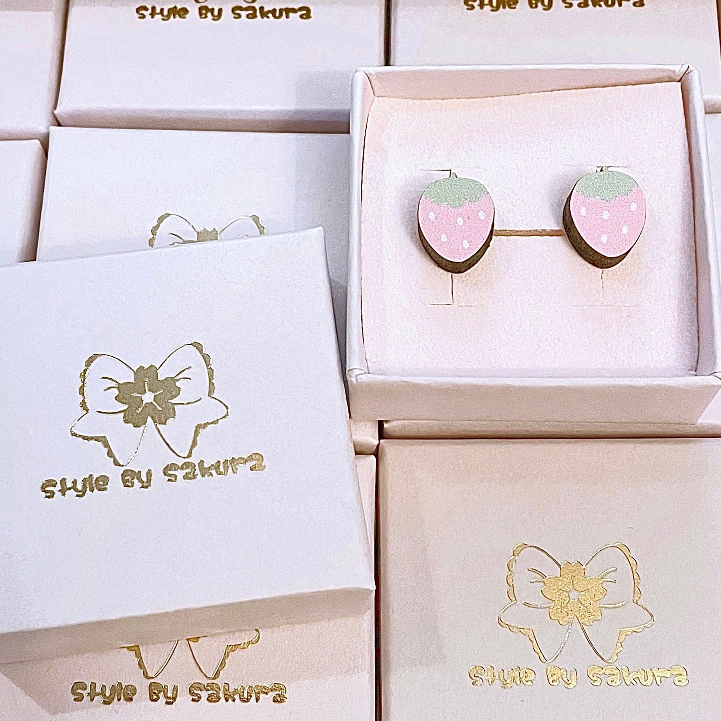 Strawberry Wooden Earrings