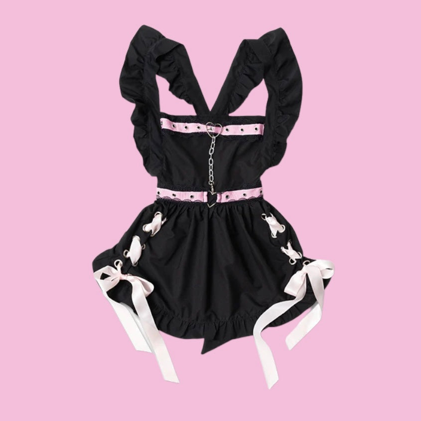 “Love Punk” Black/Pink Apron