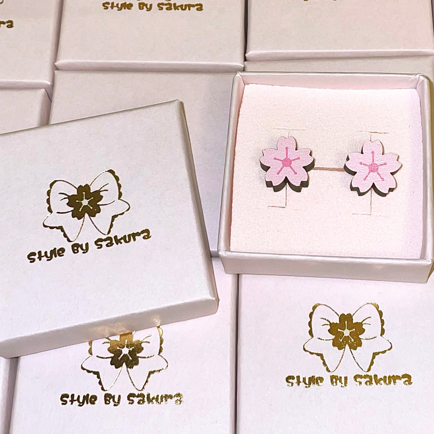Sakura Wooden Earrings