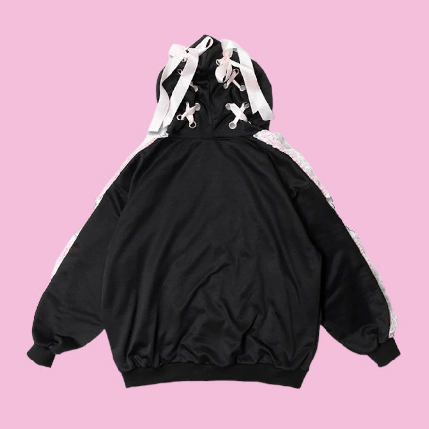 “Love Punk” Black/Pink Hoodie