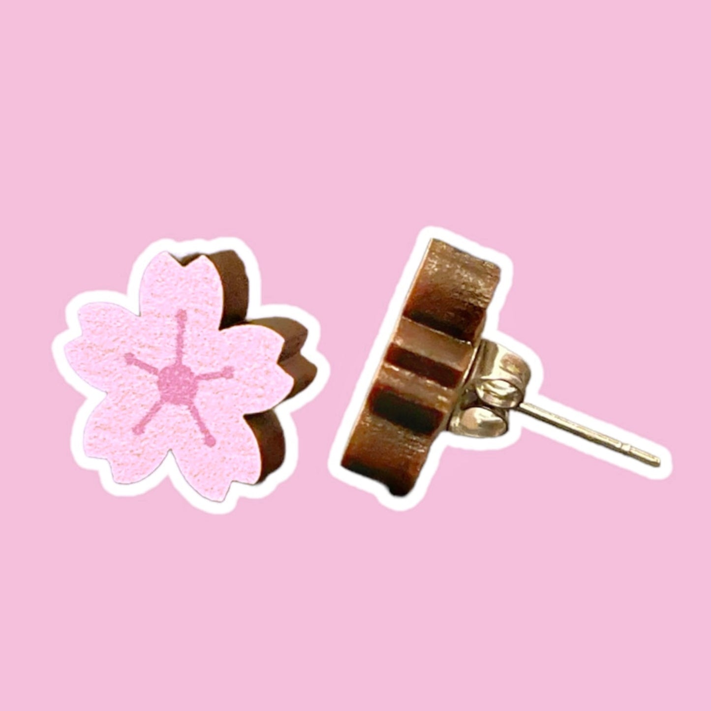 Sakura Wooden Earrings