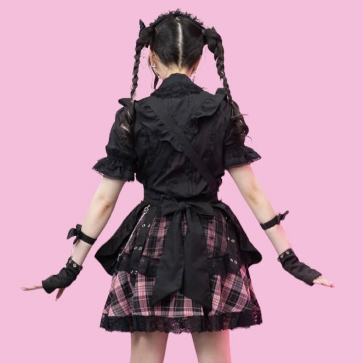 “Love Punk” Black/Pink Apron