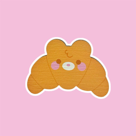 Bear-kery Croissant Pin