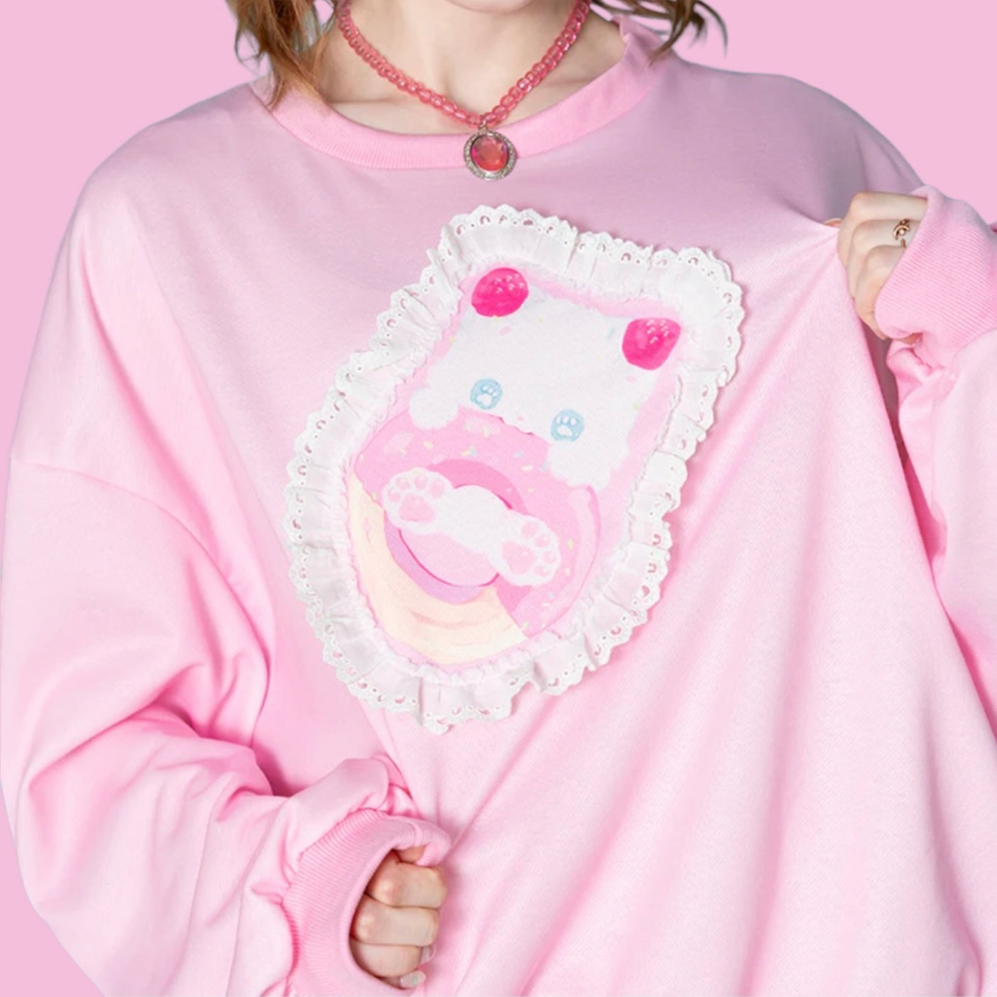 “Cat Whip” Pink Sweatshirt
