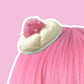 Needle Felted Strawberry Whipped Cream Hair Clip - Pink