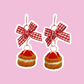 Needle Felted Strawberry Cake Earrings