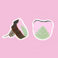 Bear Sakura Mochi Wooden Earrings