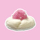 Needle Felted Strawberry Whipped Cream Hair Clip - Pink