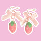 Needle Felted Plain Strawberry & Bow Earrings