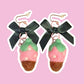 Needle Felted Dipped Chocolate Strawberry & Bow Earrings
