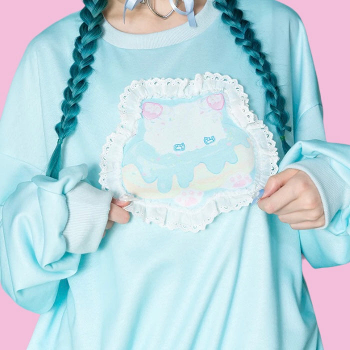 “Cat Whip” Blue Sweatshirt