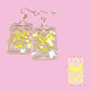 Holographic Sakura Moon Tarot Card Acrylic Earrings